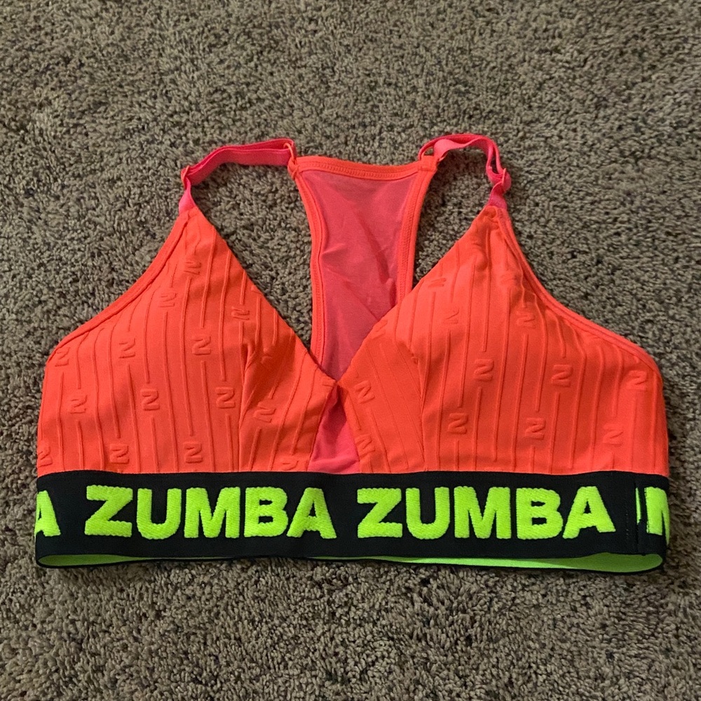 Zumba Fitness Neon Orange Sports Bra